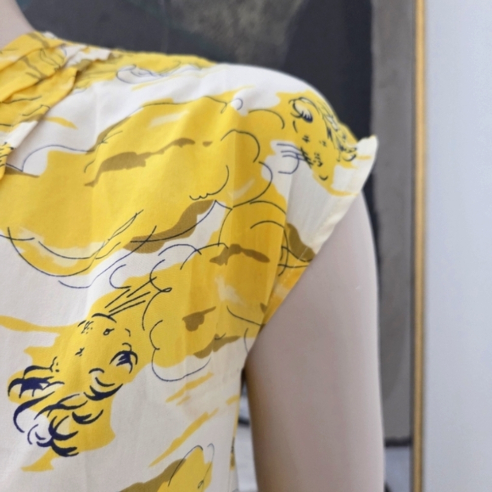 Betsey Johnson | Vintage Patterned Silk Wrap Dress - Picture 7 of 15